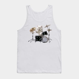 A Cat playing on drums Tank Top